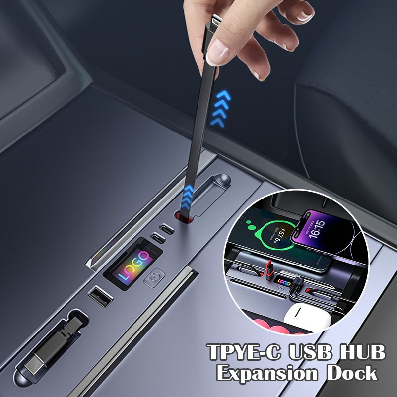 Controller Adapter Usb - 45W集中制御急速充電格納式TPYE-C USBハブ拡張ドックカーアダプター電源付きスプリッター延長ケーブル