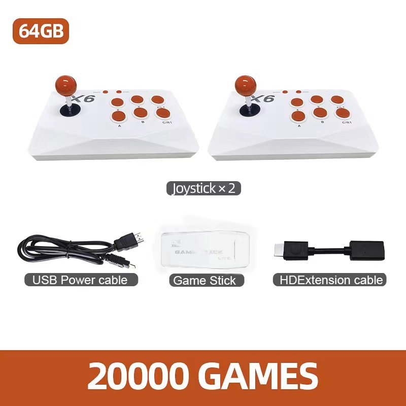 Retro Gaming X6 - X6 ビデオゲームコンソール 4K HD 64GB 内蔵