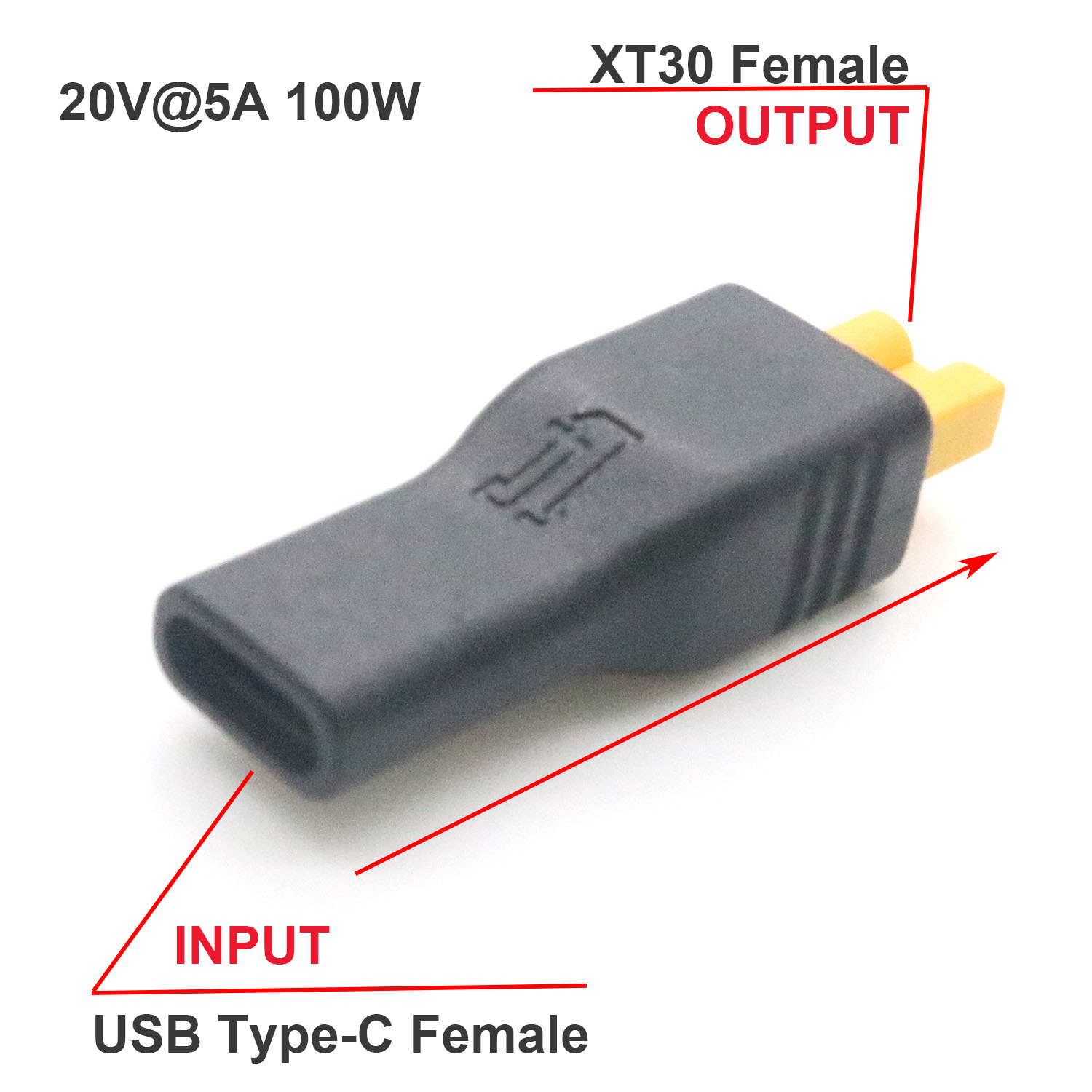Controller Adapter Usb - 1個 USB Type-Cメス入力 - XT30メス出力 電源充電アダプター