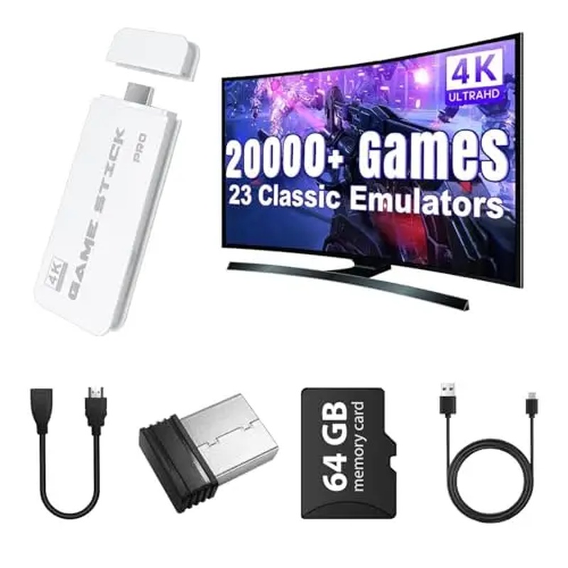 Retro Gaming Mister - M15 レトロビデオゲームスティック 2.4G ワイヤレスデュアルコントローラー TVゲームコンソール 20000ゲーム搭載