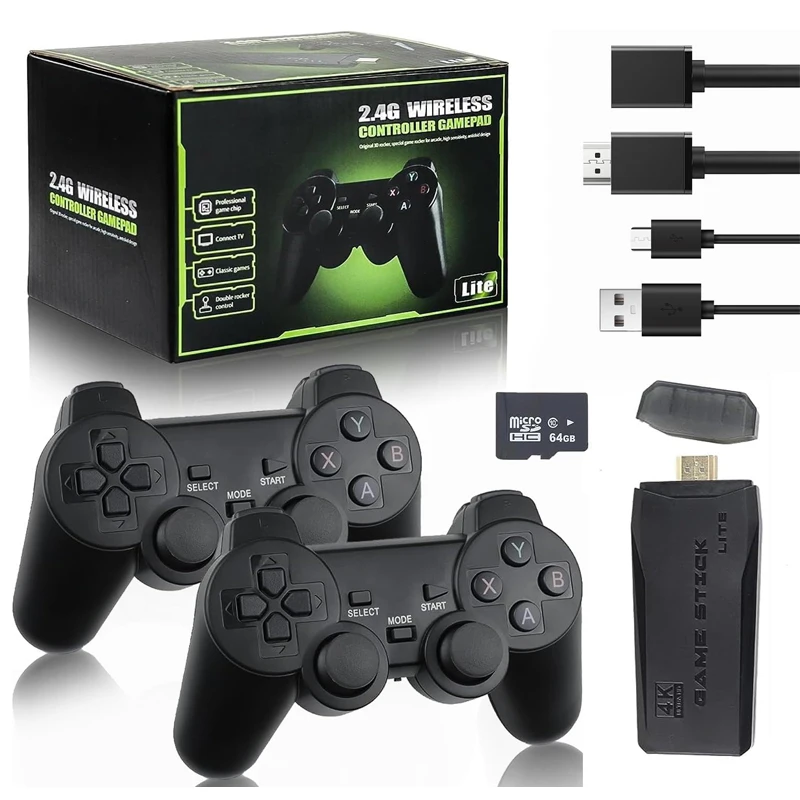 Retro Gaming Game Stick - M8 レトロゲームスティック 9種類のシミュレーター搭載 クラシックゲームを再プレイ 20000+ゲーム ワイヤレスコントローラー
