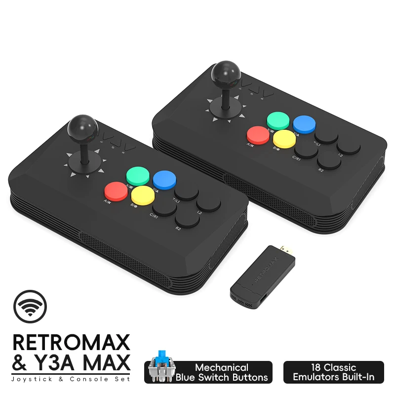 Retro Gaming Game Stick - ワイヤレス Y3A Max アーケードスティック ファイトジョイスティック PC
