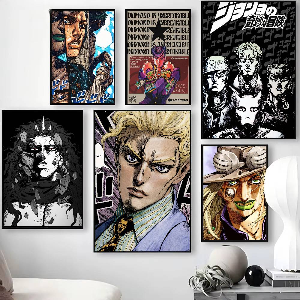 人気漫画「ジョジョの奇妙な冒険」アニメポスター、複数のレトロ - Retro Gaming Wallpaper のレビューと価格