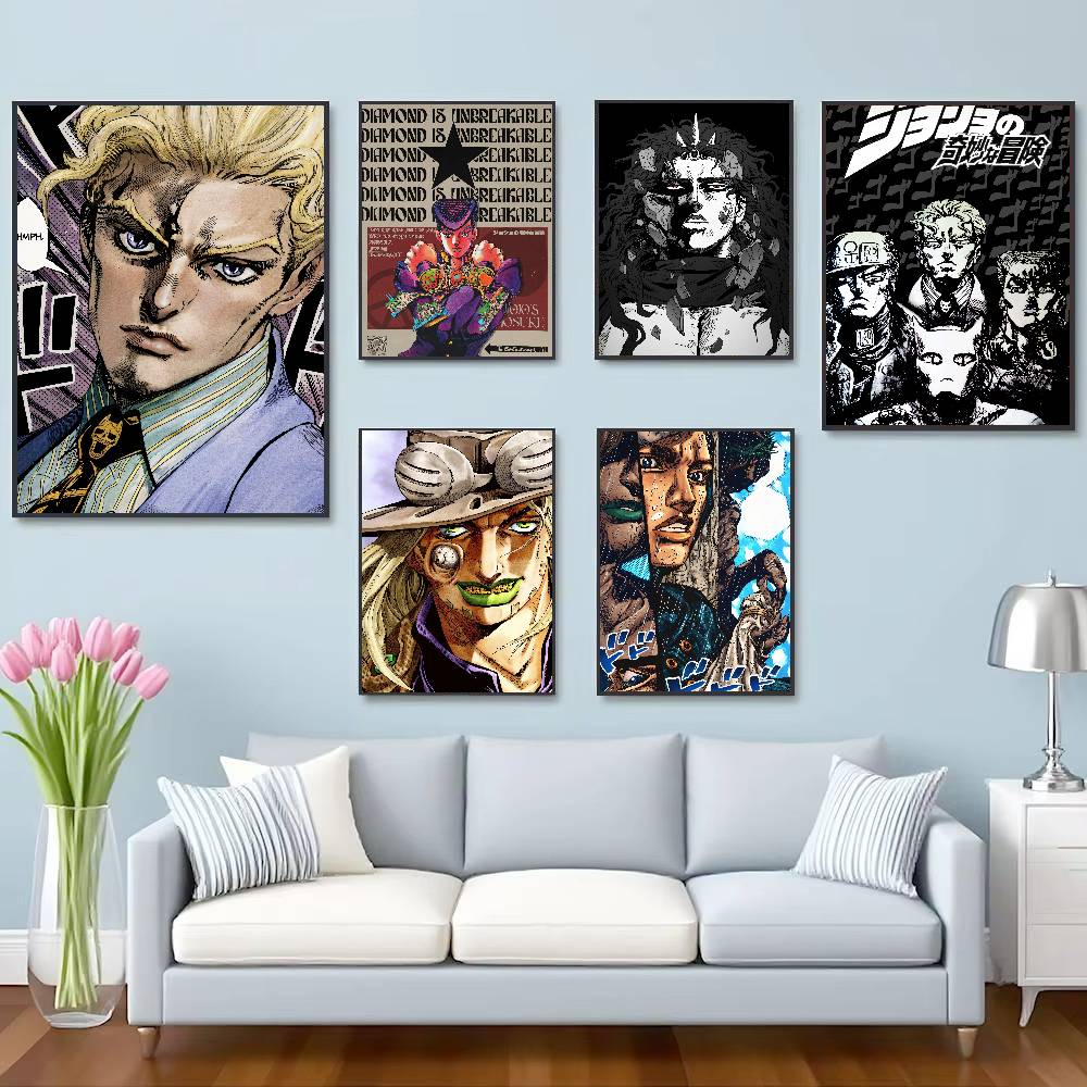 人気漫画「ジョジョの奇妙な冒険」アニメポスター、複数のレトロ - Retro Gaming Wallpaper のレビューと価格