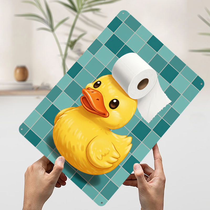 トイレットペーパーハットをかぶったアヒルプリントポスター、カ - Retro Gaming Wallpaper のレビューと価格