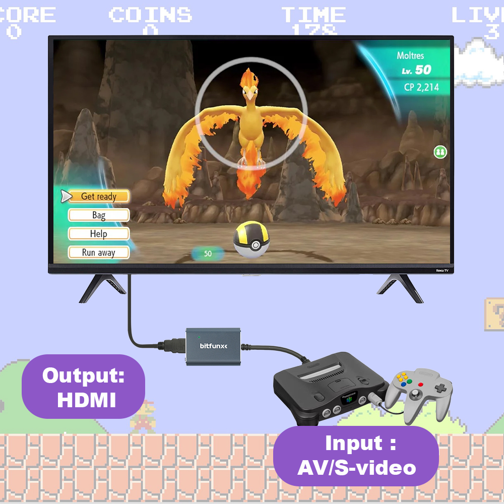 Bitfunx 720P Svideo/AV to HDMI - Retro Gaming Handhelds のレビューと価格