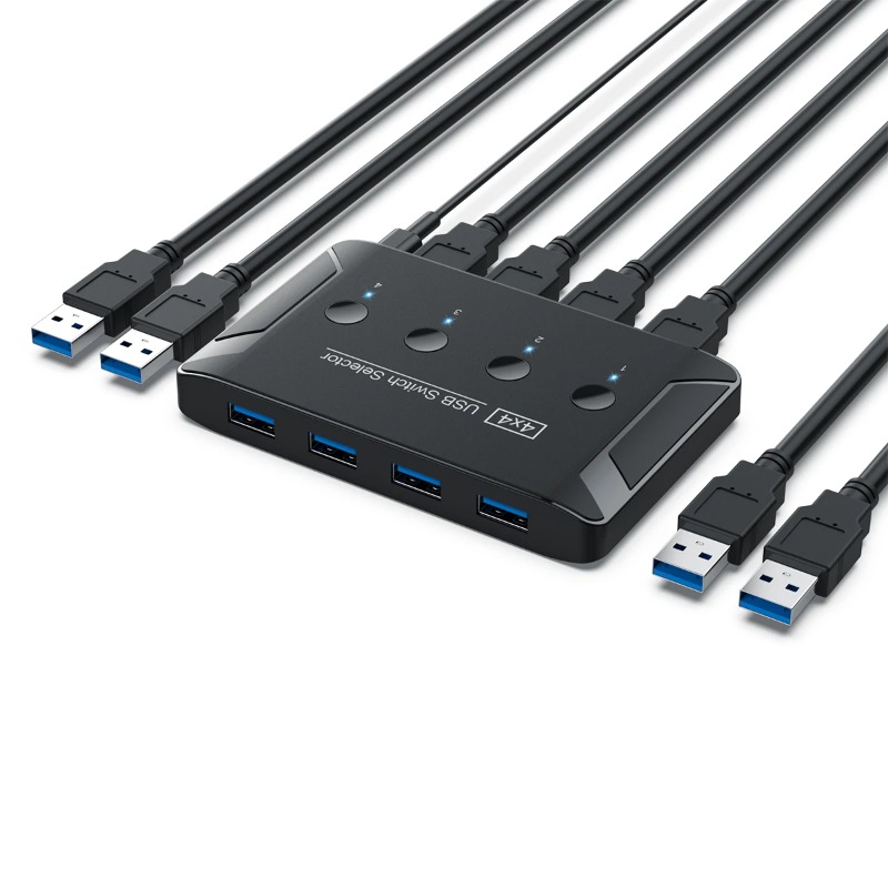 4入力4出力KVM USB3.0スイッチ共有コントローラーハ - Controller Adapter Usb のレビューと価格