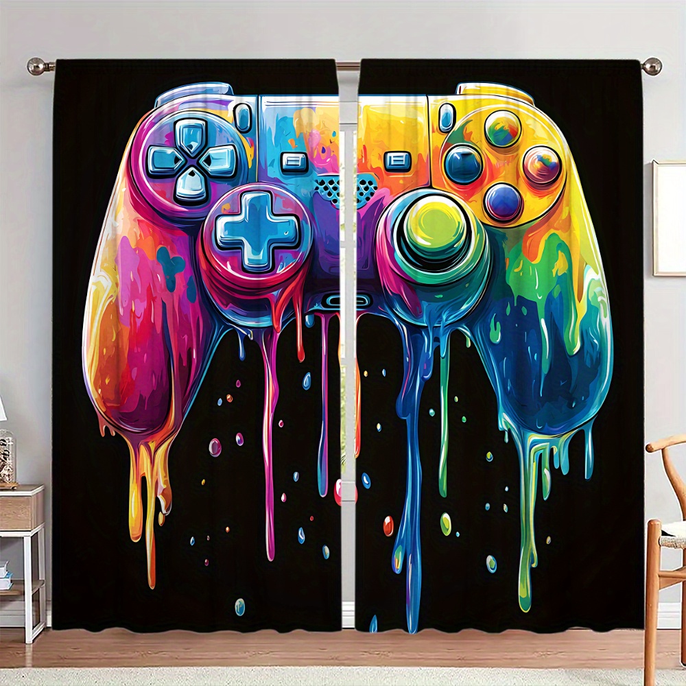 レトロゲームコントローラーカーテンポップアートカーテン黒背景 - Retro Gaming Youtube のレビューと価格