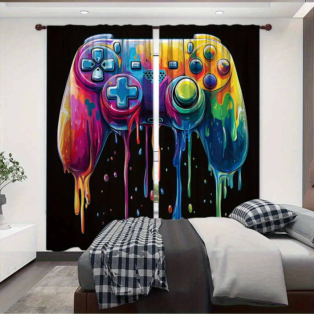 レトロゲームコントローラーカーテンポップアートカーテン黒背景 - Retro Gaming Youtube のレビューと価格