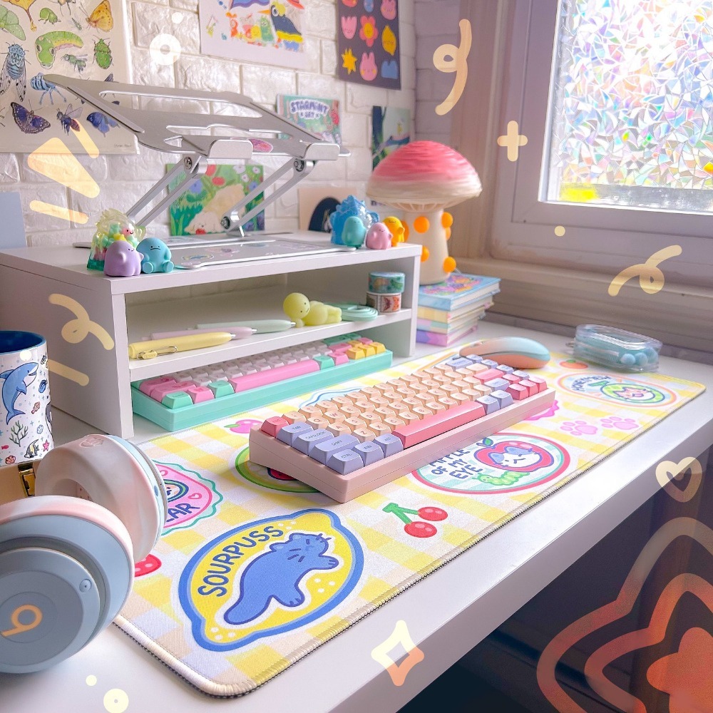 フルーツキティデスクマットマウスパッドゲーミングセットアップ - Retro Gaming Desk Setup のレビューと価格