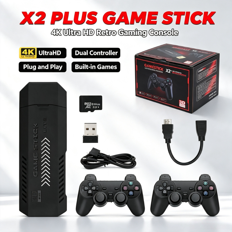 X2Plus レトロ4K 3D HDゲームスティック テレビ - Retro Gaming Game Stick のレビューと価格