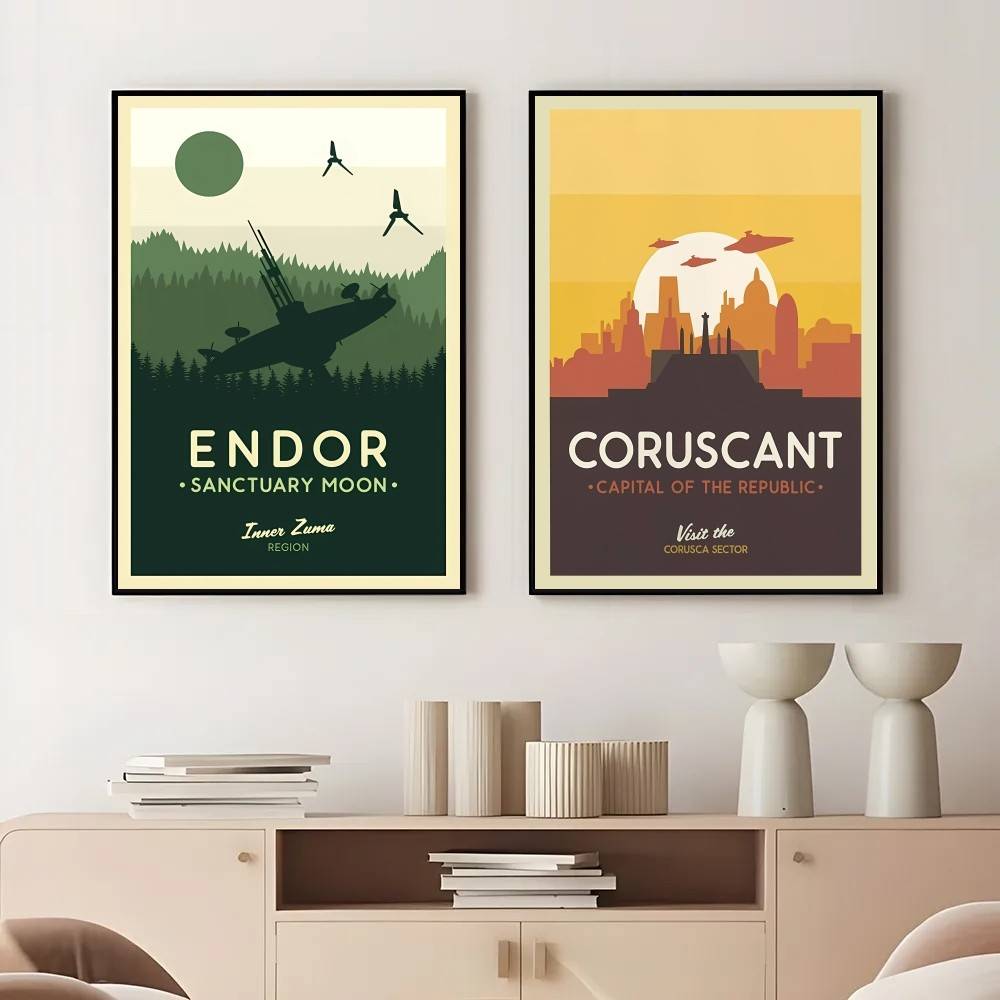レトロなSF惑星旅行ポスター宇宙風景ミニマル宇宙船シルエット - Retro Gaming Wallpaper のレビューと価格